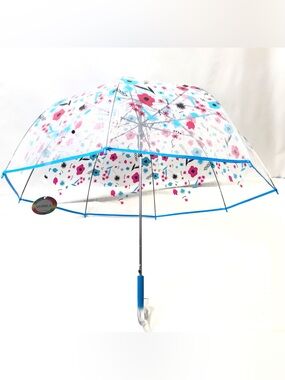 ShedRain Bubble Umbrella Clear Auto-Open Floral Plastic Handle
